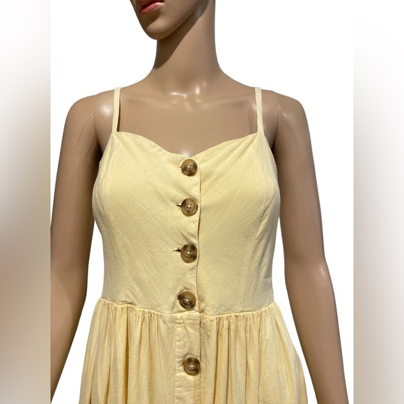 Urban Outfitter Cooperative Emilia Linen Button Midi Dress Size M - Picture 2 of 4